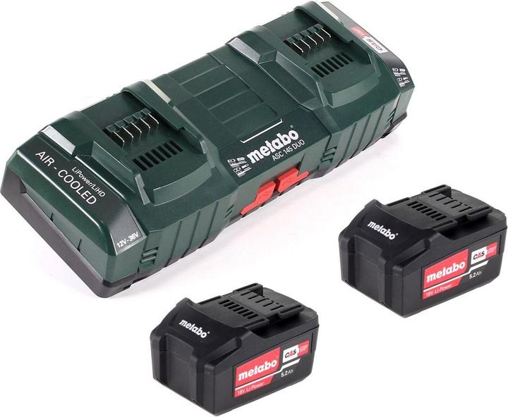 Produktbild Metabo Basis Set mit 2x Akku Li-Power 5,2Ah + ASC 145 DUO Doppelladegerät (18 V)