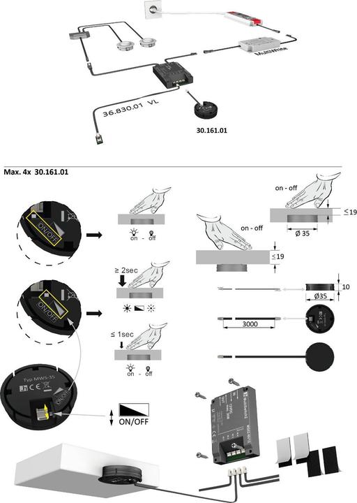 Produktbild Halemeier Berührungsschalter MagicSwitch 12 / 24 / 230 V