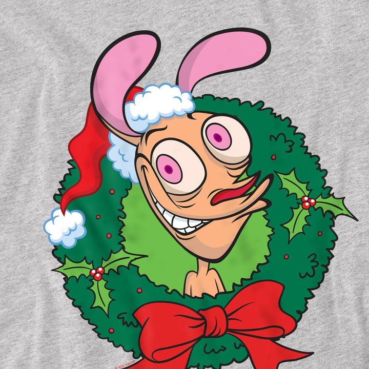 Immagine prodotto Ren & Stimpy Maglietta Natale Corona di Fiori Uomo (XXL)