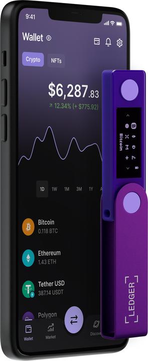 Immagine prodotto Ledger Nano X Ametista Viola (Ripple, Bitcoin, Bitcoin Cash, Litecoin, Cardano, TRON, Ethereum Classic, Ether, Stellar, Monero, Dogecoin)