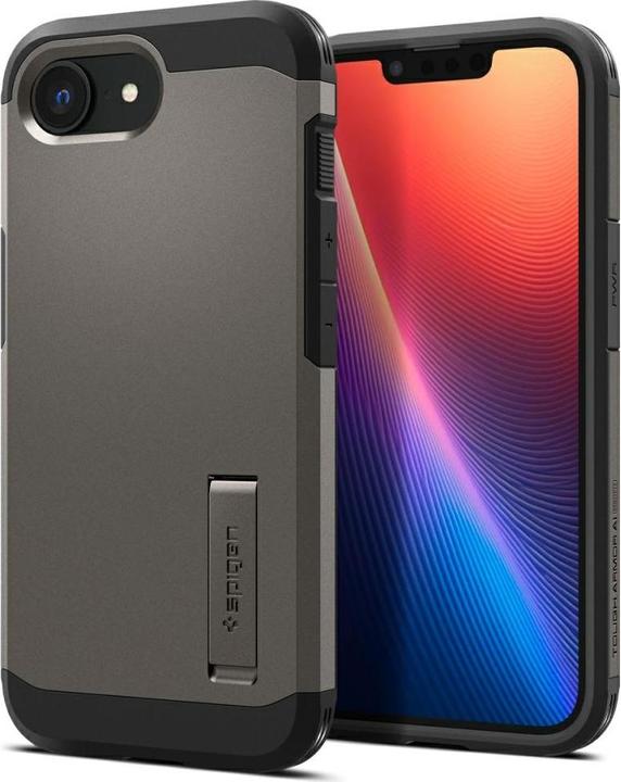 Spigen Tough Armor Case with MagSafe for iPhone 16e with Stand - Gray (Apple iPhone 16e)
