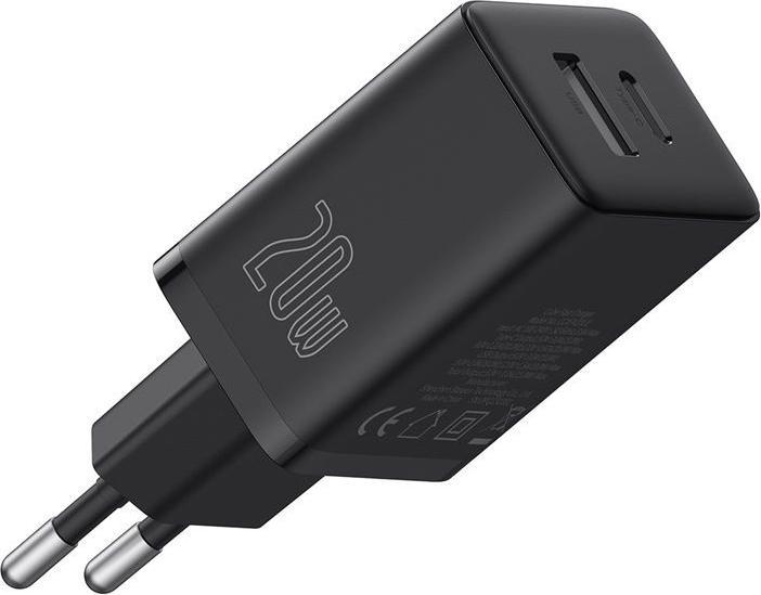 Immagine prodotto Baseus Cube, 20W, 3A, 1 x USB-A - 1 x USB-C, nero (20 W)