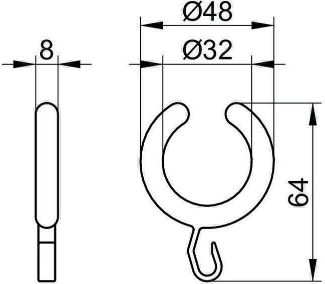 Actual product image Keuco Curtain ring PLAN PU= 10 pieces white PU= 10 pieces white