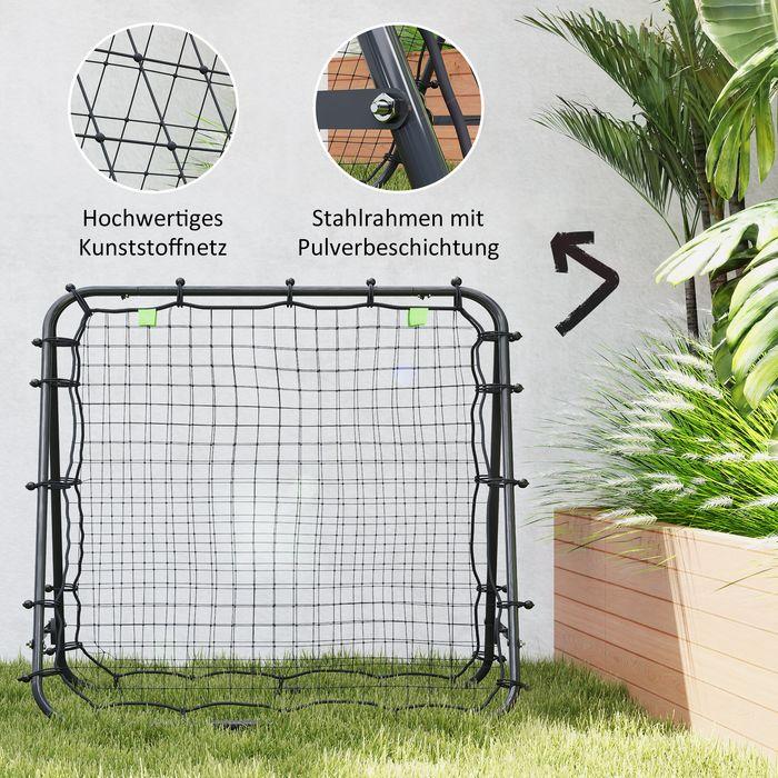 Immagine prodotto Swisshandel24 Fussball Rebounder Kickback Tor Rückprallwand Netz beidseitiger Rückprall, schwarz