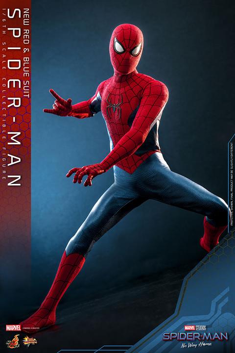 Productafbeelding Hot Toys Spider-Man: No Way Home beeldje Movie Masterpiece 1/6 Spider-Man (nieuw rood en blauw pak) 28 cm