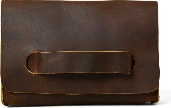 Only-Bags.Store Schicke Leder Clutch in Kakao