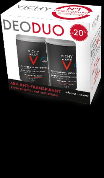 Actual product image Vichy Homme Deo Anti-Perspirant 72H Duo -20% (Roll-on, 50 ml)