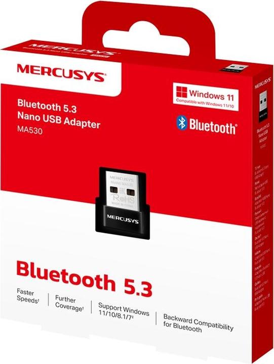Actual product image Mercusys Adaptateur Bluetooth Nano USB modèle BT 5.3, 1 antenna internal USB 2.0 (Transmitter & Receiver)