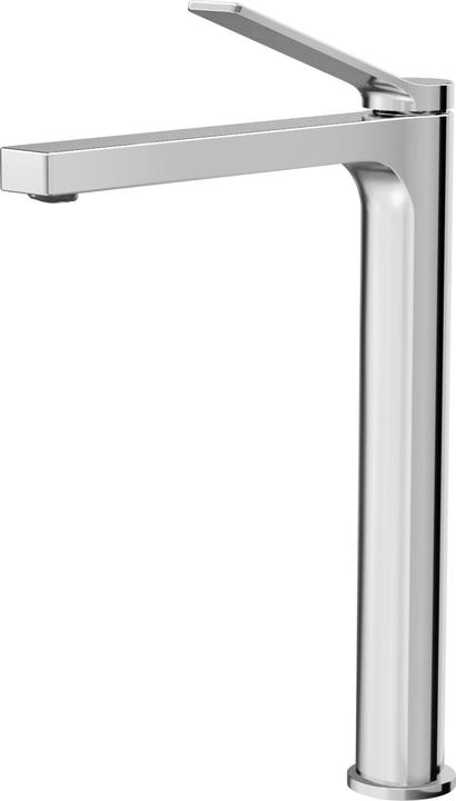 Emke Bathroom tap, chrome-plated, mixer tap washbasin, brass, with aerator, ceramic cartridge, e