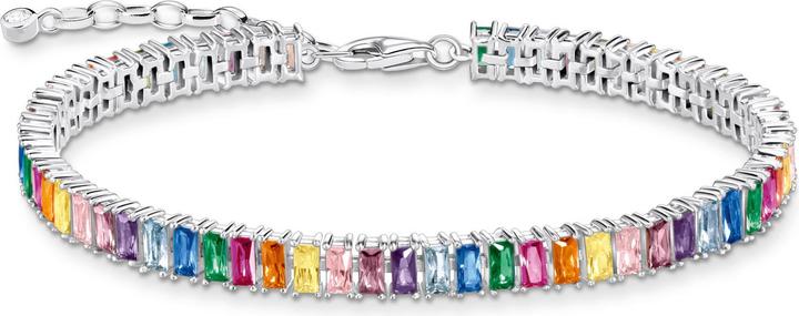 Thomas Sabo Tennis-Armband bunte Steine silber (19 cm, 925er Silber)