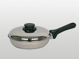 Kelomat Grillpfanne rund mit Deckel (24 cm, Bratpfanne, Edelstahl)