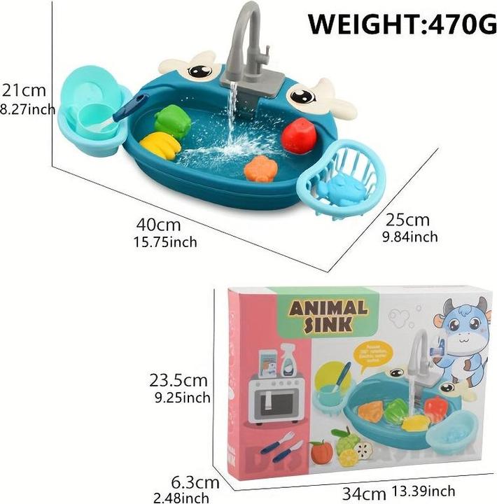 Produktbild Activity Board Spielhaus, Cartoon Simulation Küche Geschirrspülen Tabelle, elektrische Wasserhahn Zyklus aus
