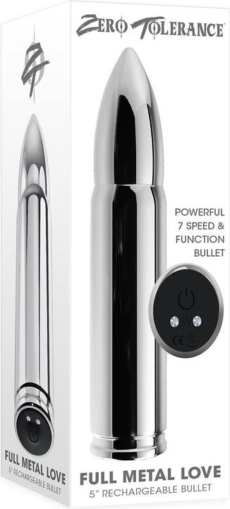 Produktbild Zero Tolerance -Full Metal Love - 7 Powerful Speed & Function Rechargeable Bullet - Silver