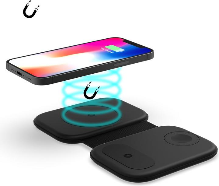Image du produit Deltalabs Chargeur sans fil Qi MagSafe pour iPhone / Apple Watch / AirPods (15 W)