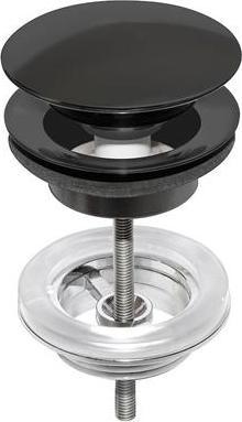 Gustavsberg Push down 1 1/4" Bodenventil mit Überlauf in mattschwarz