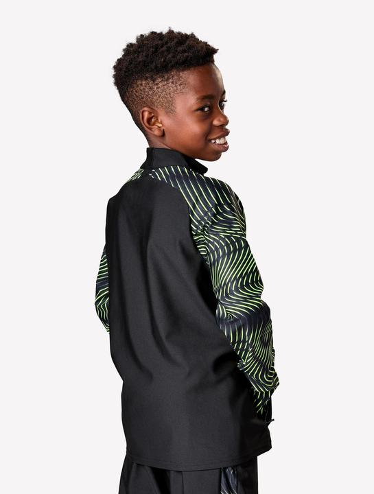 Image du produit Kipsta Sweat De Football Enfant 1/2 Zip Viralto Jr Wave Noir, Jaune Fluo
