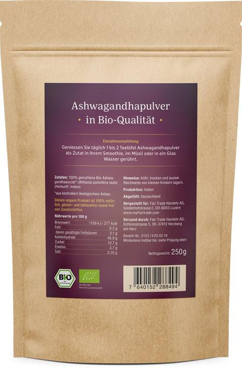 Image du produit Effective Nature Poudre d'ashwagandha (Poudre, 250 g)