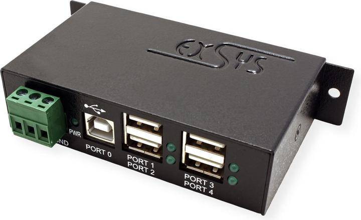 Produktbild Exsys EX-1163HMS-WT 4 port USB 2.0 HUB Surge Protection & erw. Temperature range (USB-B, 4 Ports)