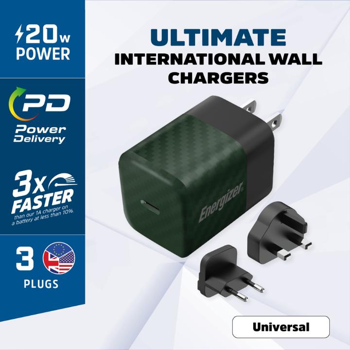 Immagine prodotto Energizer Caricabatterie Power Delivery - 20 W - UE/UK/USA, verde (20 W)