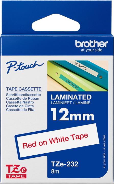 Produktbild Brother Tze-232 (1.20 cm, Rot, Weiss)