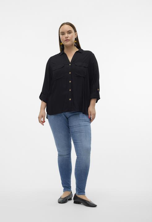 Produktbild Vero Moda Normal geschnitten Hemdkragen Curve Ärmel mit Umschlag Hemd Hemd (48)