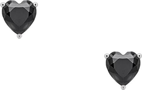 Candy Herzohrstecker Lola, 925 Sterling Silber, schwarz (925er Sterling Silber)
