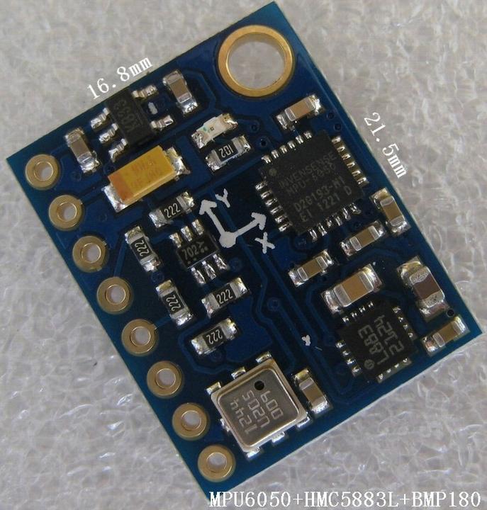 Produktbild OEM 10DOF IMU mit MPU-6050 HMC5883L und BMP180 (Dock)