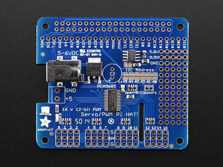 Actual product image Adafruit 16-Channel PWM Servo HAT for Raspberry Pi