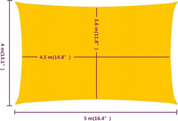 Image du produit VidaXL Sonnensegel 160 g/m² Rechteckig HDPE (4 x 5 m)