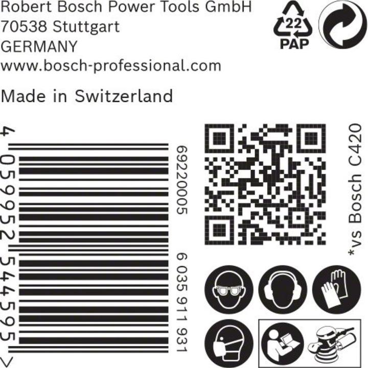 Productafbeelding Bosch Professional Zubehör Expert C470 Schuurpapier met 8 gaten voor excentrische schuurmachine, 125 mm, G 220, 50 st. (220)