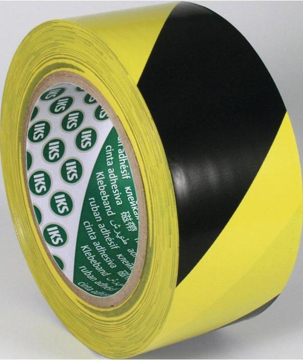 Produktbild IKS Bodenmarkierungsband F33 PVC schwarz/gelb Länge 33 m Breite 50 mm (50 mm)