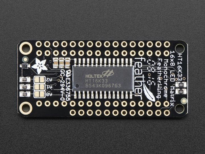 Actual product image Adafruit 0.8" (2cm) 8x16 LED Matrix FeatherWing Kit Yellow-G (Electronics kit)