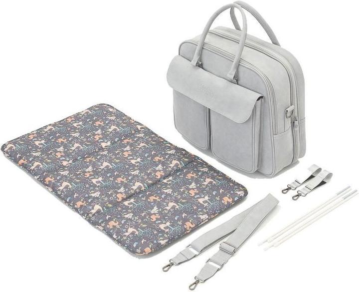Actual product image Bizzi Growin POD Baby Travel Crib Changing Bag - Vegan Leather - Whisper Grey