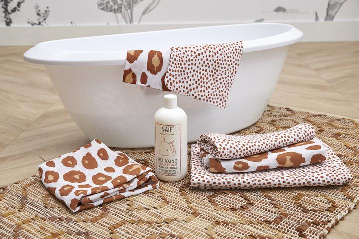Actual product image Meyco 3-pack burp cloths Panter-Cheetah camel (30 cm, 30 cm)
