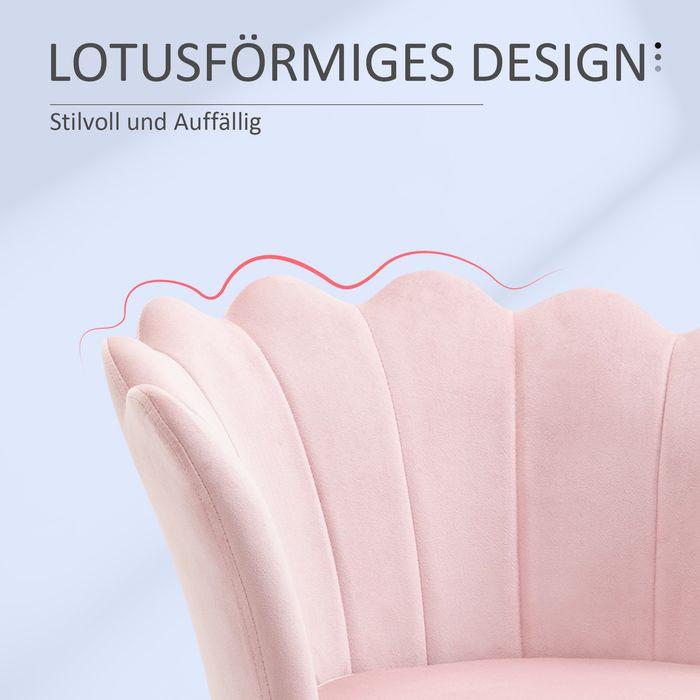 Produktbild Swisshandel24 Sessel Wohnzimmer Relaxsessel Loungesessel mit Metallbeine, Samtoptik Rosa