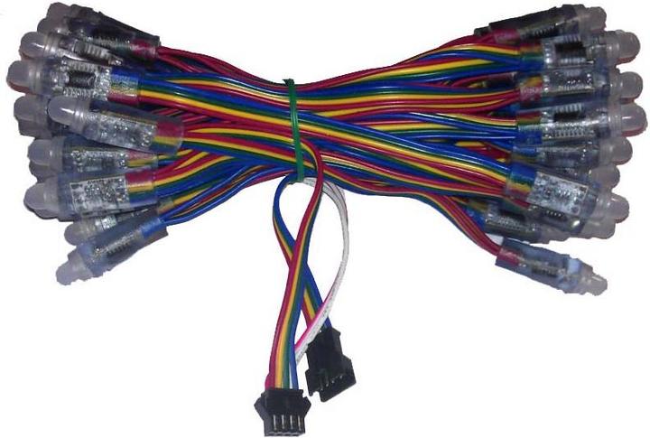 Produktbild OEM 12mm Diffused Digital RGB LED Pixels (50er Strang) WS2801