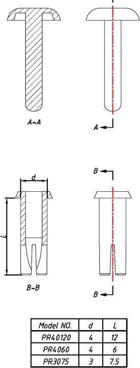 Makeblock Rivetto di plastica R40120 (Elementi strutturali)