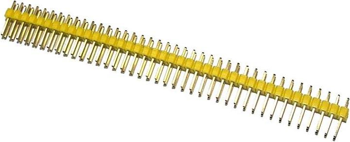 Produktbild OEM Stiftleiste 2 x 40 Polig RasterMass 2.54mm Gerade Gelb