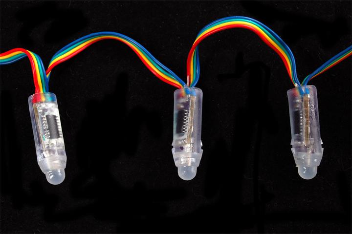 Produktbild OEM 12mm Diffused Digital RGB LED Pixels (25er Strang) WS2801