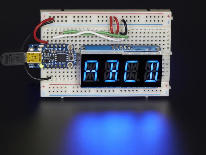 Actual product image Adafruit Alphanumeric display Blue 4 characters I2C (Display)