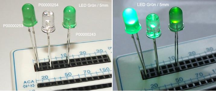 Immagine prodotto OEM LED verde super luminoso in un alloggiamento trasparente di 5 mm
