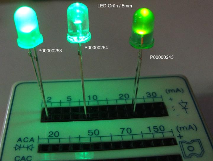 Immagine prodotto OEM LED verde super luminoso in un alloggiamento trasparente di 5 mm