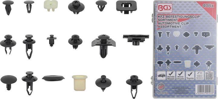 Produktbild BGS Kfz-Befestigungsclip-Sortiment für Nissan 408-tlg.