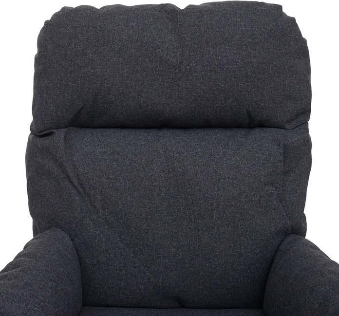 Produktbild Mendler Relaxsessel + Hocker HWC-L12, Fernsehsessel Wippfunktion, drehbar, Metall Stoff/Textil - dunkelgrau