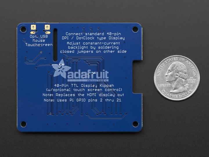 Actual product image Adafruit DPI TFT Kippah for Raspberry PI with touch