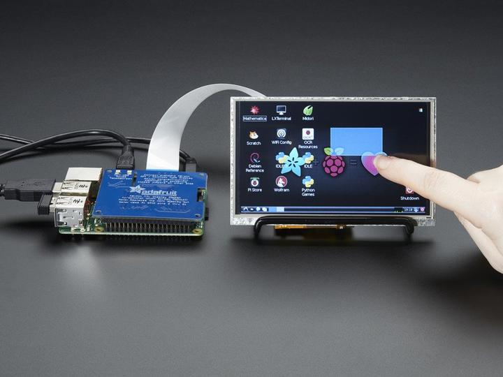 Actual product image Adafruit DPI TFT Kippah for Raspberry PI with touch