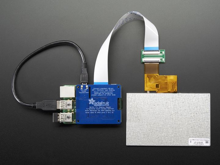 Actual product image Adafruit DPI TFT Kippah for Raspberry PI with touch