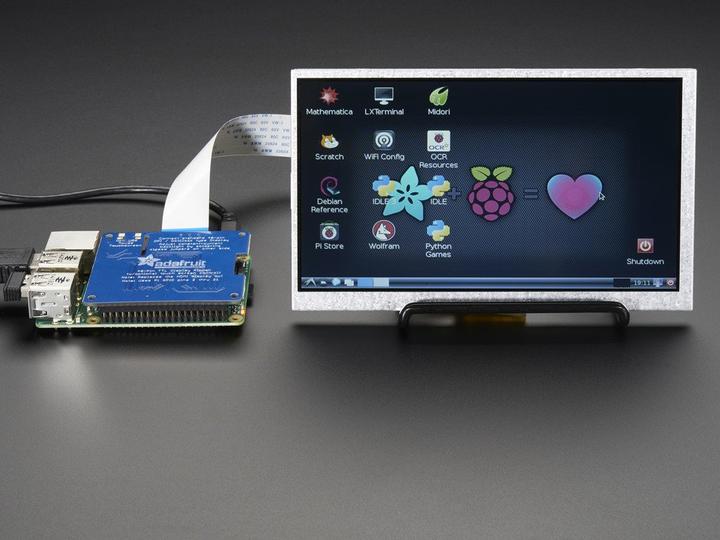 Actual product image Adafruit DPI TFT Kippah for Raspberry PI with touch