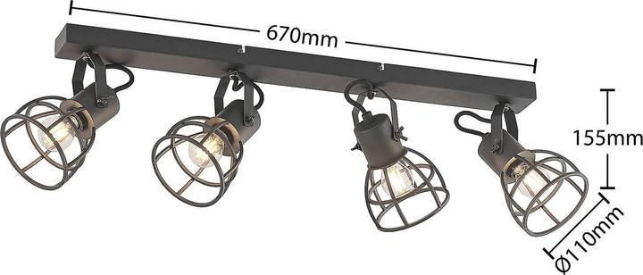 Actual product image Lindby Flintos cage spotlight, 4 flame, black (E14)