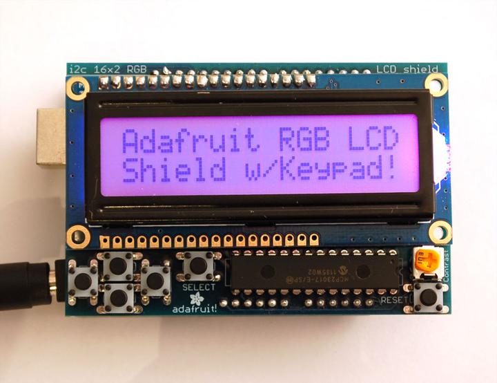 Produktbild Adafruit RGB LCD I2C Shield Kit 16x2 Char Display Positiv (Shield)